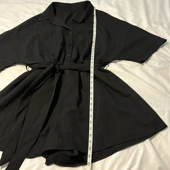 SHEIN Black Button-Up Romper - Picture 9 of 9